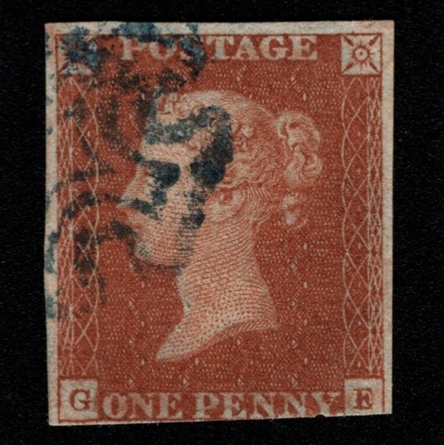Sg8 red imperf plate - 1d,