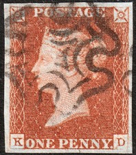 1841 SG8 BS15 1d RED BROWN
