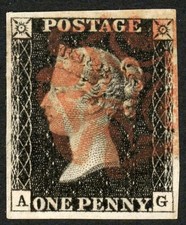 SG2 1840 1d black, plate 6