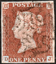 1841 SG8 BS16 1d RED BROWN