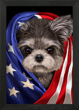 Maltese USA Patriot Framed