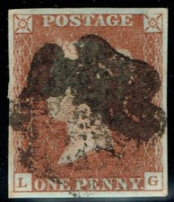 1841 1d Red-Brown Pl 12 LG 4m