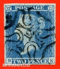 SG. 14f. E1vl. " BK ". 2d Blue