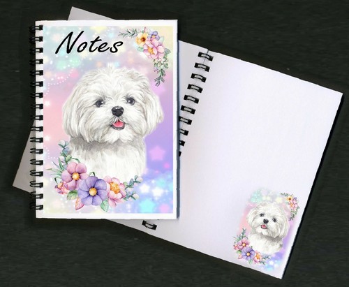 Maltese dog notebook - maltese, notebook/notepad